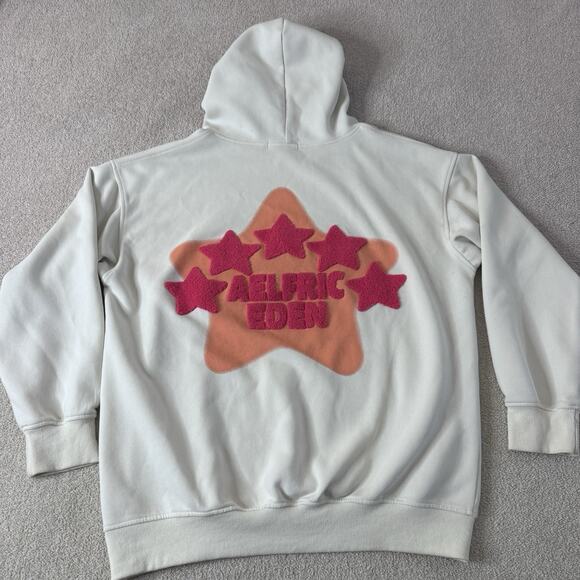 Elfric Aelfric Eden Hoodie Womens M Cream Pink Stars 3D Hoodie - Picture 5 of 6
